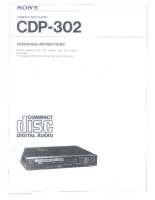 Sony CDP-302 - Owners Manual 